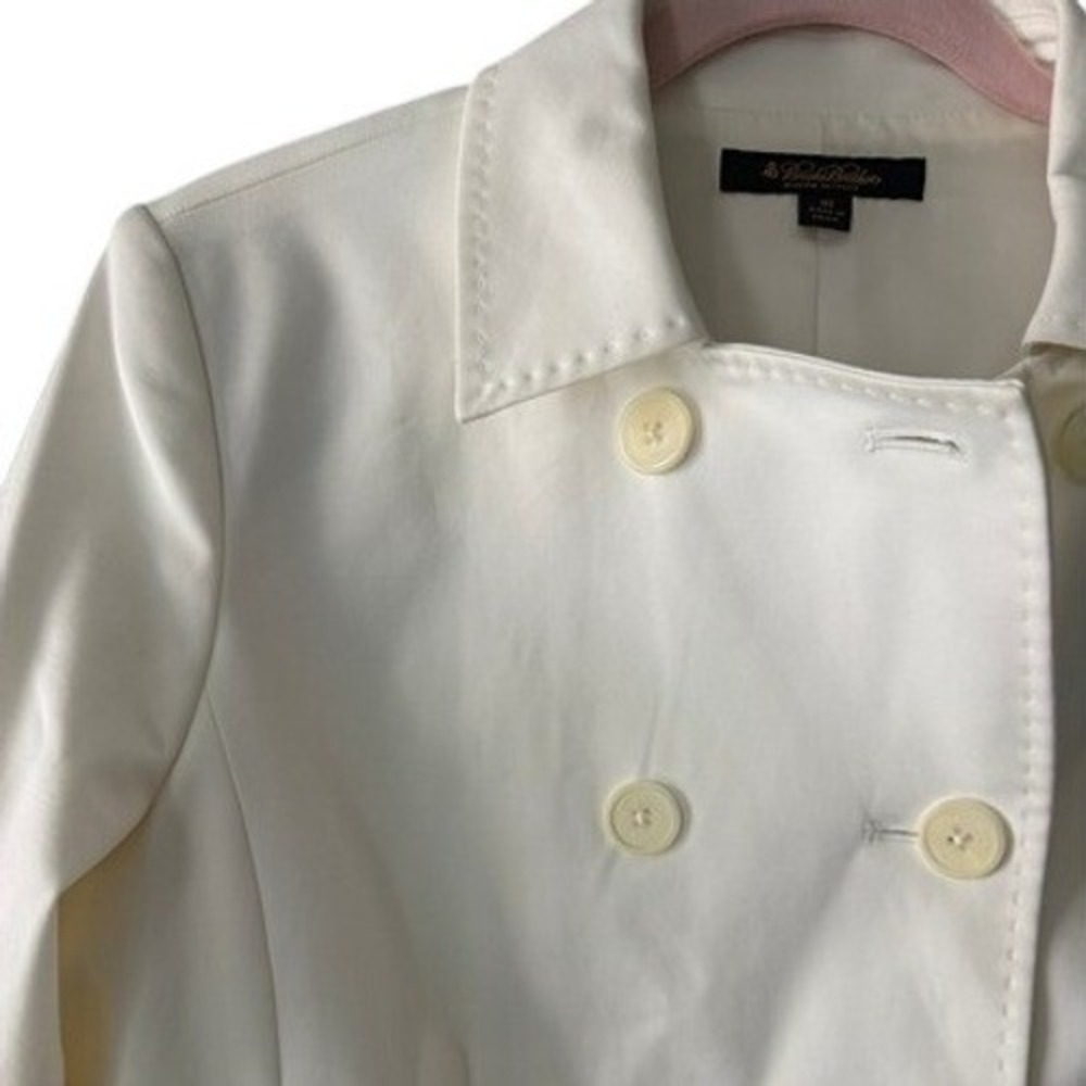 Brooks Brothers Ivory Double Breasted Blazer Size 10 Italian Fabric Stretch - Picture 4 of 10